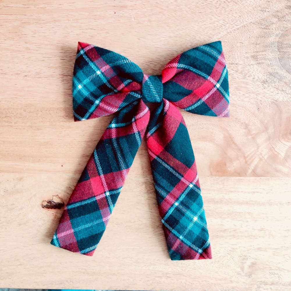 Plaid hair bow hair clip Christmas plaid new! Hair accessory